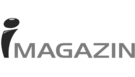 Das iMAGAZIN Logo - wie ein Schild auf schwarzem Grund. Links ist das kleine 