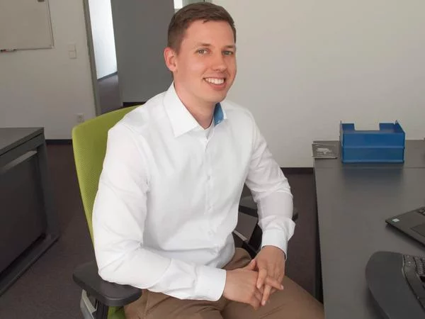 Patrick in der Entwicklungsabteilung